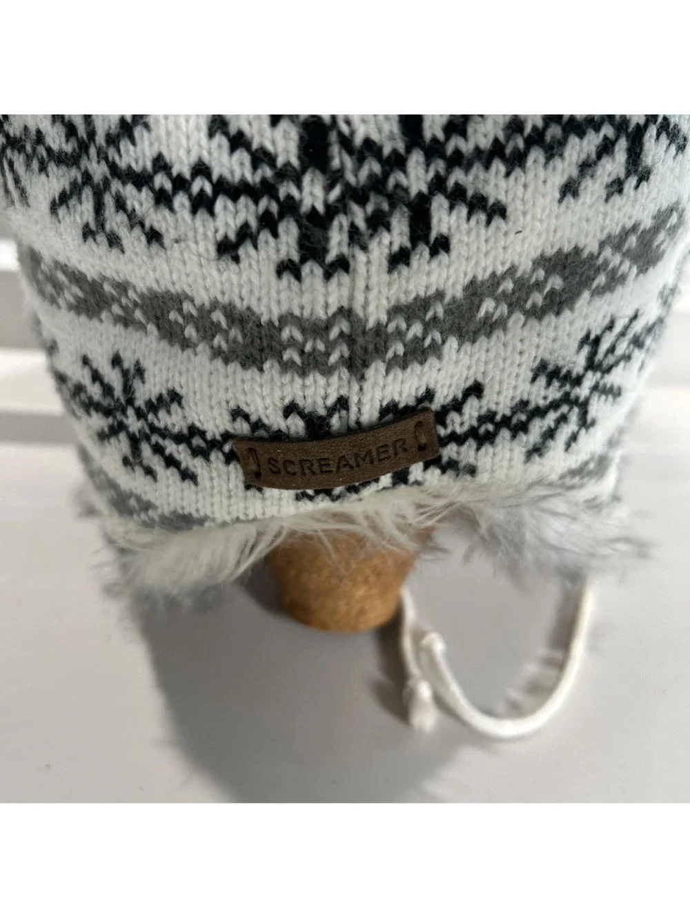 Screamer Trapper Hat Faux Fur Knit Ear Flap Fleece Lined Bomber Hat Winter OSFM - Picture 6 of 12